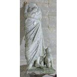 A reconstituted stone figure, the Shepherdess,