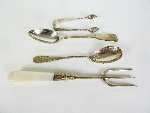 Two silver teaspoons,