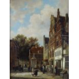 Louis Dommersen (Dutch 20th Century)/Dutch Street Scene/signed lower left/oil on panel,