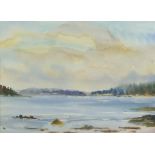 Peggy Rutherfoord/The Coast of Maine/monogrammed/watercolour, 27cm x 36.