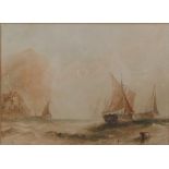 William Henry Williamson (1820-1883)/Fishing Boats off the Coast/signed/watercolour, 30.5cm x 43.