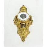 A French gilt metal cased barometer,