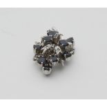 A sapphire and diamond pendant,