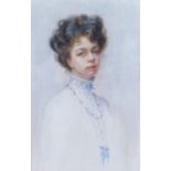 Hester M Walker (British 19th/20th Century)/Portrait of a Young Lady/head and shoulders/signed and