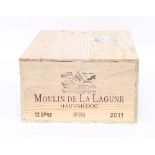 Bordeaux: Moulin de la Lagune, Haut Medoc, 2011, 12 bottles, in original wooden case Condition