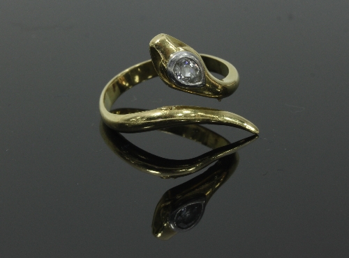 A gold serpent ring,