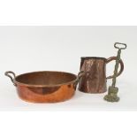 A copper preserve pan, 41cm diameter,