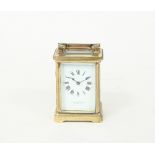 A gilt brass carriage clock,