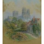 George Fall (British 1848-1925)/York Minster/a pair/watercolour,