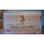 Bordeaux: Chateau d'Armaihac, 5th Growth, 2008, Pauillac, 12 bottles, in original wooden case