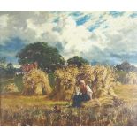 Horace Hughes Stanton (British 1843-1914)/Girl in a Field of Corn Stooks/signed and dated 1890/oil