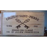 Bordeaux: Chateau Saint-Pierre, 4th Growth, 2008, St Julien, 12 bottles, in original wooden case