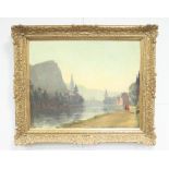 [ARR] Reginald G Brundrit (British 1883-1960)/Morning, Dinant sur Meuse/signed/oil on canvas,