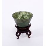 A small green jade/nephrite bowl, 5.