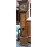 An 18th Century walnut cased eight-day longcase clock, the hood with blind fret frieze and spiral