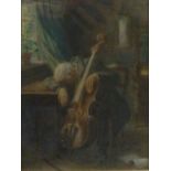 A Russell/The Exhausted Cellist/signed/watercolour,