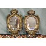 A superb pair of French 19th century ormolu girandoles with bevelled mirror, signed Millett of