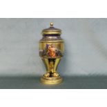 A finest 19th century Royal Vienna three sectioned lidded vase with continuous painted figures in