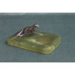 A 19th century cold painted Austrian bronze depicting the otter on onyx base. Height 6cm, Width