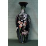 A Japanese Meiji period exhibition cloisonné vase with all over floral decoration. Height 91cm,