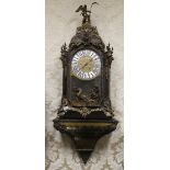 An important French early 19th century boulle bracket clock, on original bracket, having the most