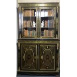 A fine and rare French 19th century four door boulle bookcase with fine ormolu mounts and glazed