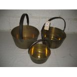 3 brass jam pans