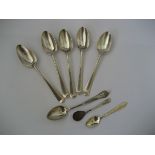 5 Georgian Silver Tea Spoons etc (1 bag)