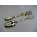 Silver Serving Spoon and Fork (London 1798)