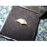 9 carat gold diamond christening ring