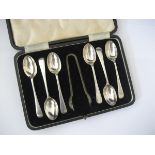 6 silver Tea Spoons Sheffield 1947 Walker and Hall (2.8 oz)