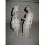 White Spanish Porcelain Lady together with another (2)  22 cm high