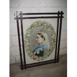 Large Late 19th Century print of Queen Victoria in pine oxford frame