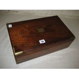 19th Century Mahogany writing box with fitted interior 40 cm wide