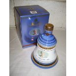 Boxed Bells Whisky Decanter with contents to commemorate 100 years of Queen Mother