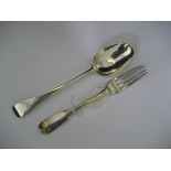 Silver Serving Spoon and Fork (London 1798)
