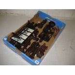 Collection of carved wooden figures (contents of 1 box)