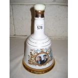 Bells full Whisky Decanter to commemorate marriage of Prince Andrew and Sarah Ferguson (both full)