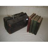 Early 20th Century Veterinary Gladstone bag with contents and various veterinary books