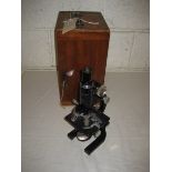 Troughton and Sims Ltd. Cased microscope