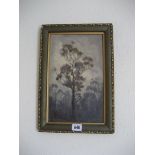 Early 20th Century Oil on Board of Tree 30 cm by 18 cm