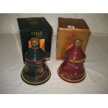 Two boxed Bells full whisky decanters, Christmas 1999 and 1995