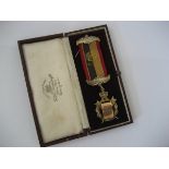 Masonic Medal, silver gilt from Viscount Lascelles Lodge 1934 in original box