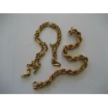 9 Carat Gold Rope Twist Bracelet together with 9 carat gold chain (15.2 g)