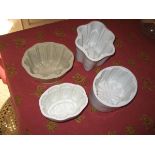 Collection of 4 Late 19th Century/Early 20th Century Pottery Jelly Moulds