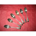 Six silver tea spoons