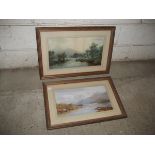 Alex Williams RHHA two Irish watercolour landscapes 47 x 27 cm