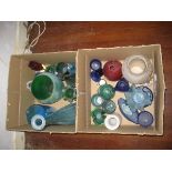 A large quantity of coloured glass ware (the contents of 2 boxes)