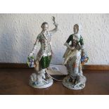 A pair of late 19th/early 20th Century Continental figures 16 cm high