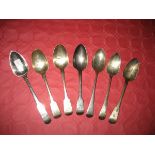 Silver serving spoons etc (7)